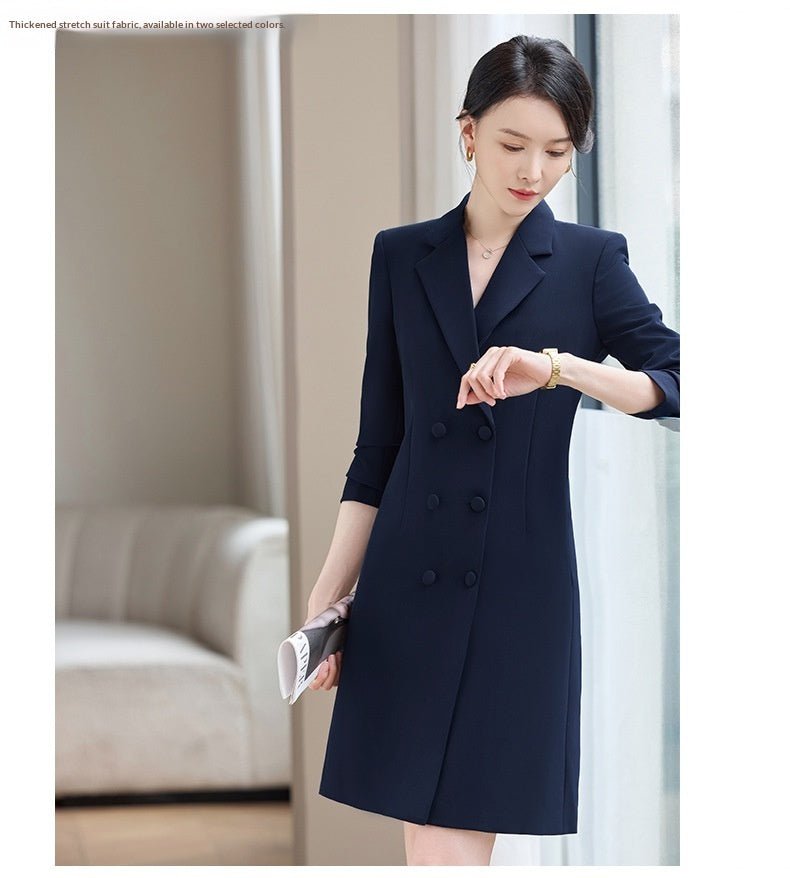 Robe-pull ajustée stretch mi-longue à manches longues pour toutes occasions - IVOIRART.COM