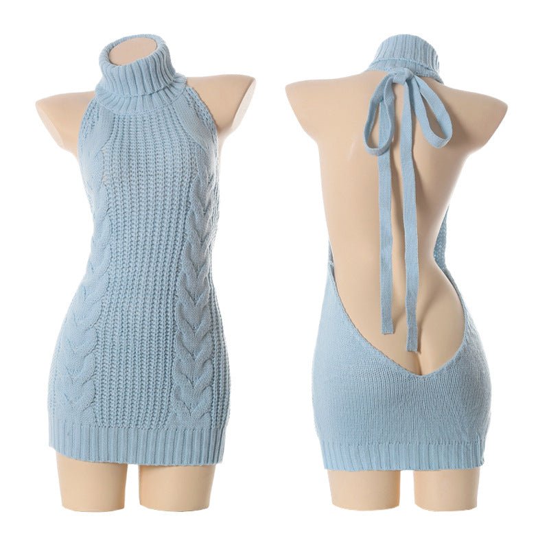 Robe-pull tendance et sexy pour femme, décolleté flatteur et texture polyester . - IVOIRART.COM