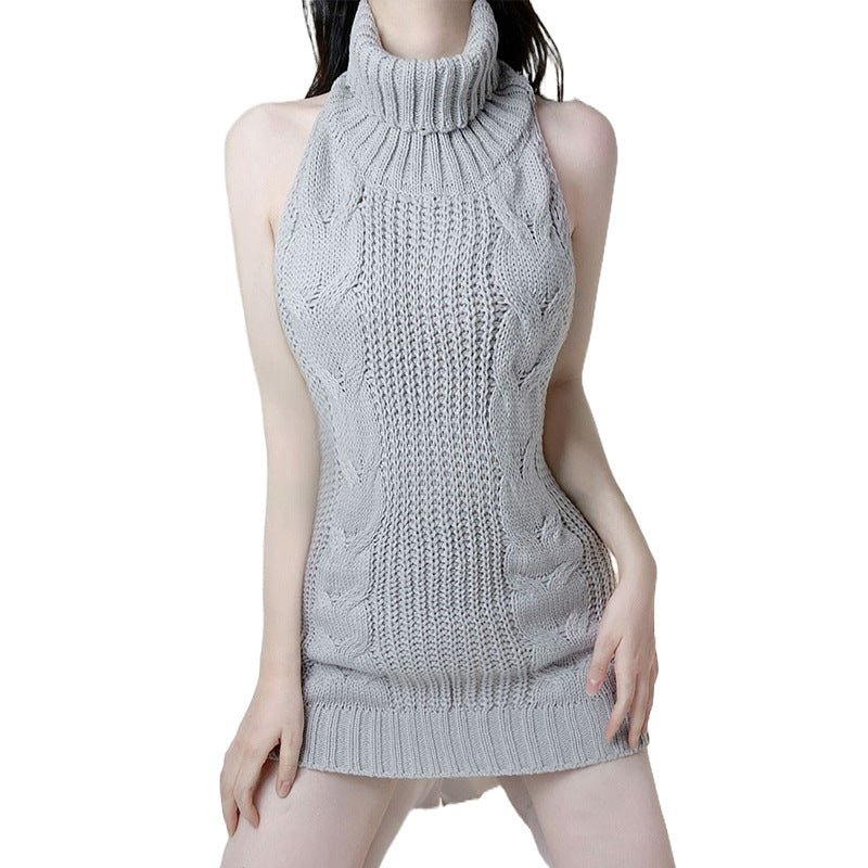 Robe-pull tendance et sexy pour femme, décolleté flatteur et texture polyester . - IVOIRART.COM