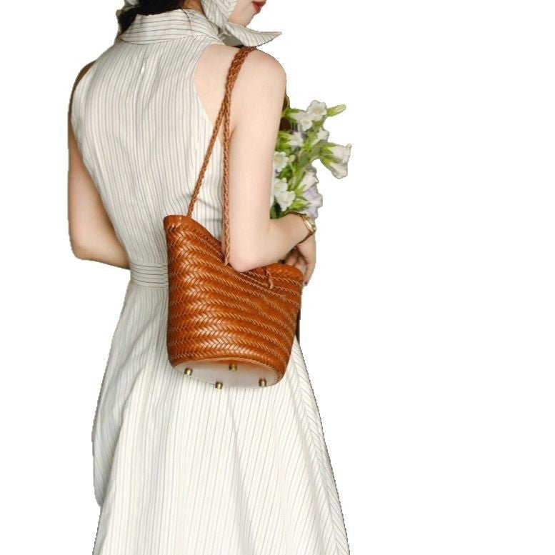 Robe rétro rayée à col licou et taille cintrée, style jupe longue en coton - IVOIRART.COM