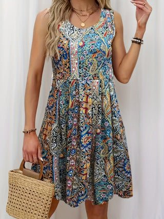Robe sans bretelles et sans manches à motif floral, effet amincissant et élégant - IVOIRART.COM