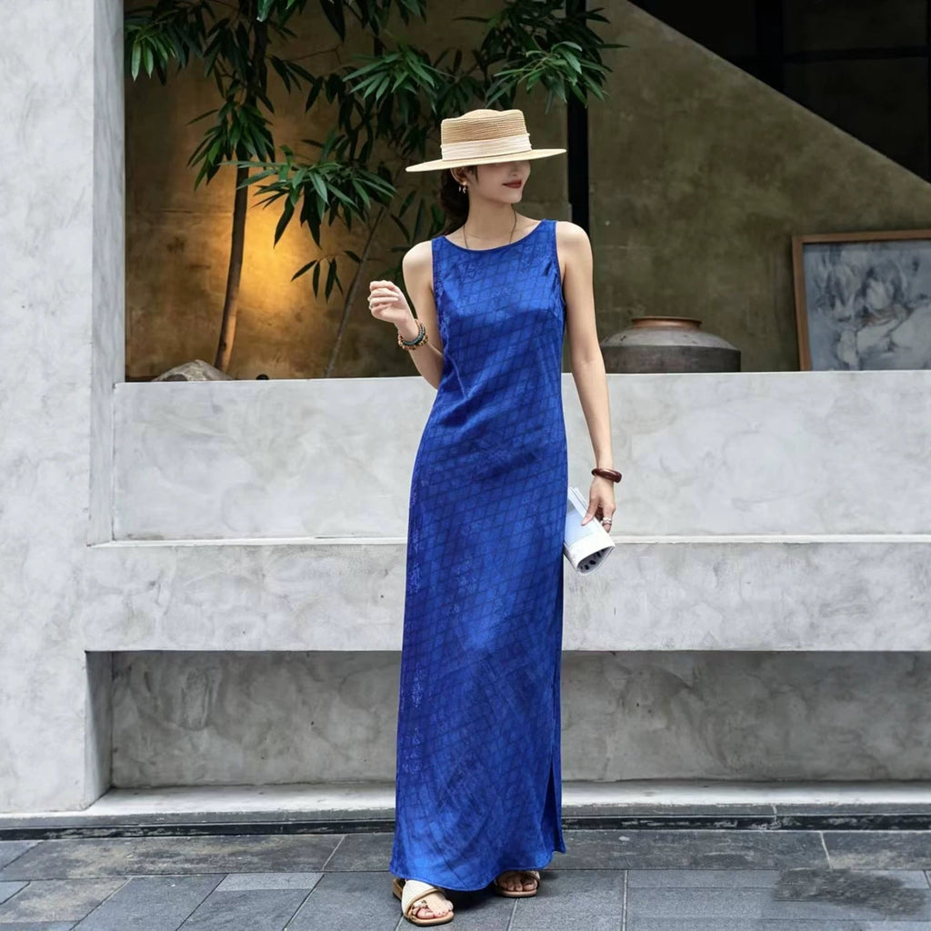 Robe sans manches élégante et décontractée pour femme, maxi taille S M L XL chic!!. - IVOIRART.COM