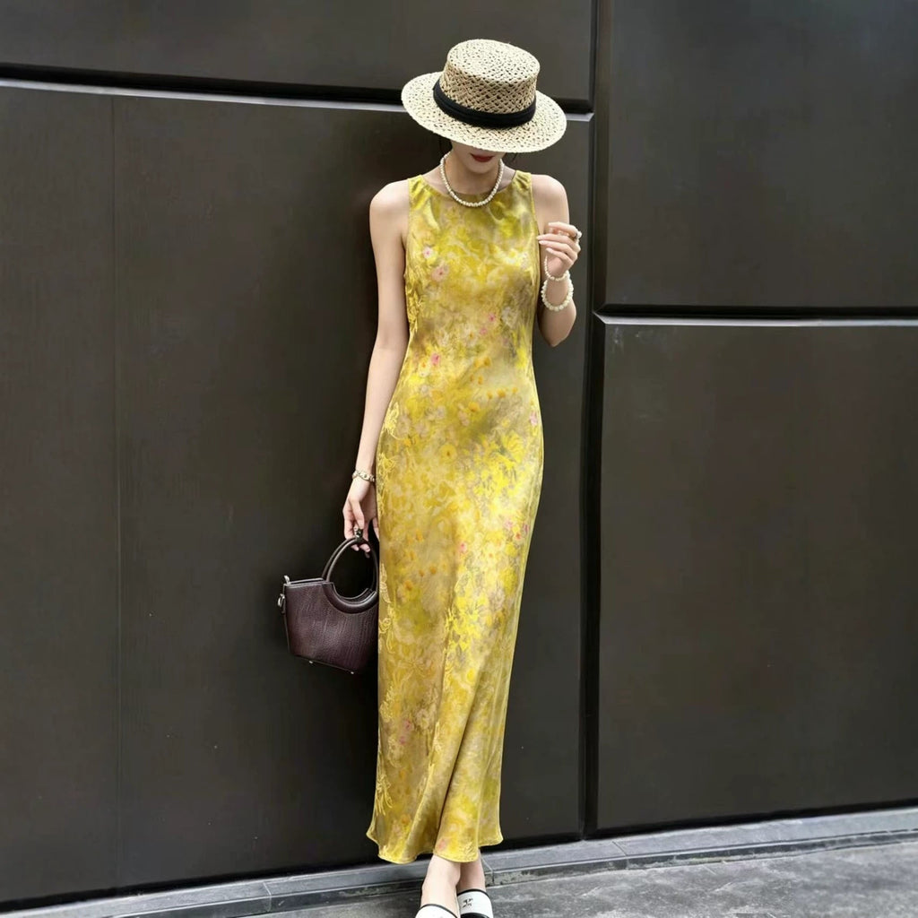 Robe sans manches élégante et décontractée pour femme, maxi taille S M L XL chic!!. - IVOIRART.COM