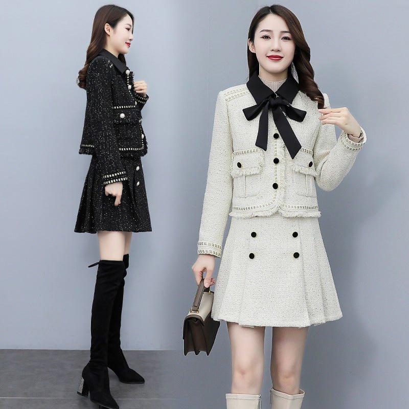 Robe tweed haut de gamme célébrité pour rendez-vous, élégante et de tempérament. - IVOIRART.COM
