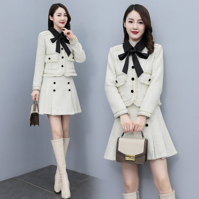 Robe tweed haut de gamme célébrité pour rendez-vous, élégante et de tempérament. - IVOIRART.COM