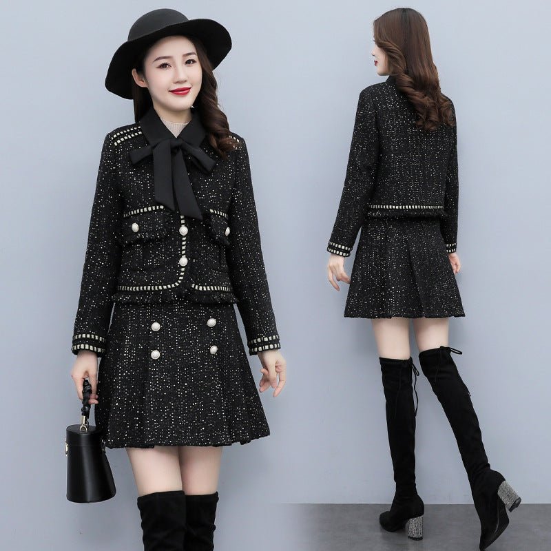 Robe tweed haut de gamme célébrité pour rendez-vous, élégante et de tempérament. - IVOIRART.COM