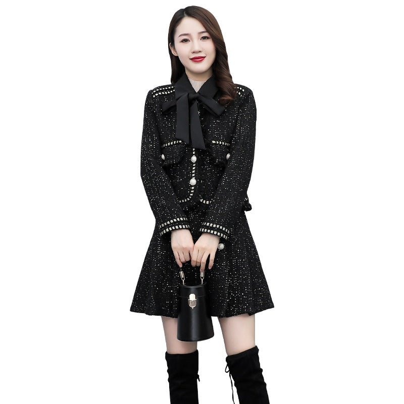 Robe tweed haut de gamme célébrité pour rendez-vous, élégante et de tempérament. - IVOIRART.COM