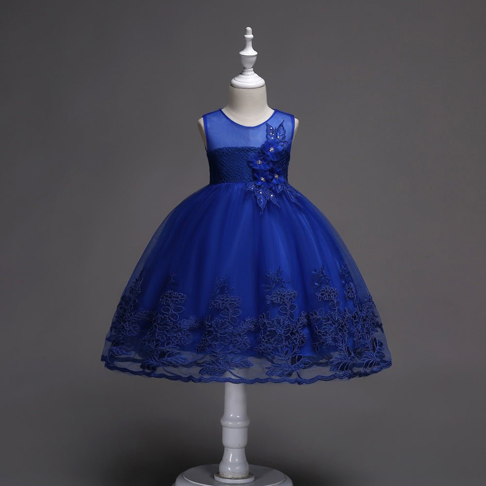 Robes pour filles : robes de soirée sans manches à imprimé princesse en tulle - IVOIRART.COM