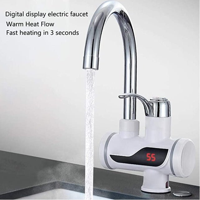 Robinet chauffe-eau instantané électrique - Mitigeur d'eau chaude en acier inox. - IVOIRART.COM