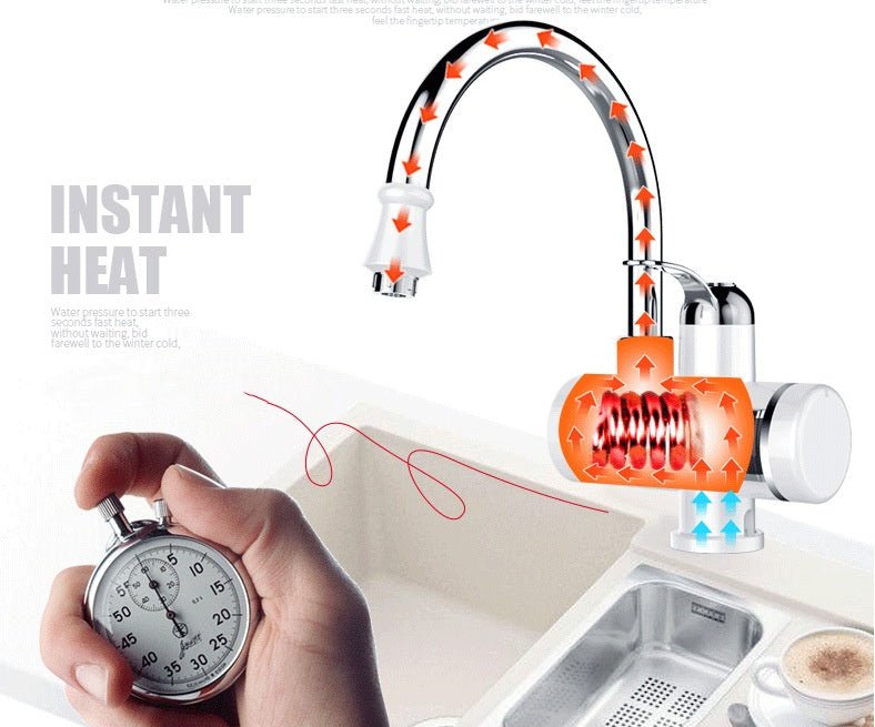 Robinet chauffe-eau instantané électrique - Mitigeur d'eau chaude en acier inox. - IVOIRART.COM