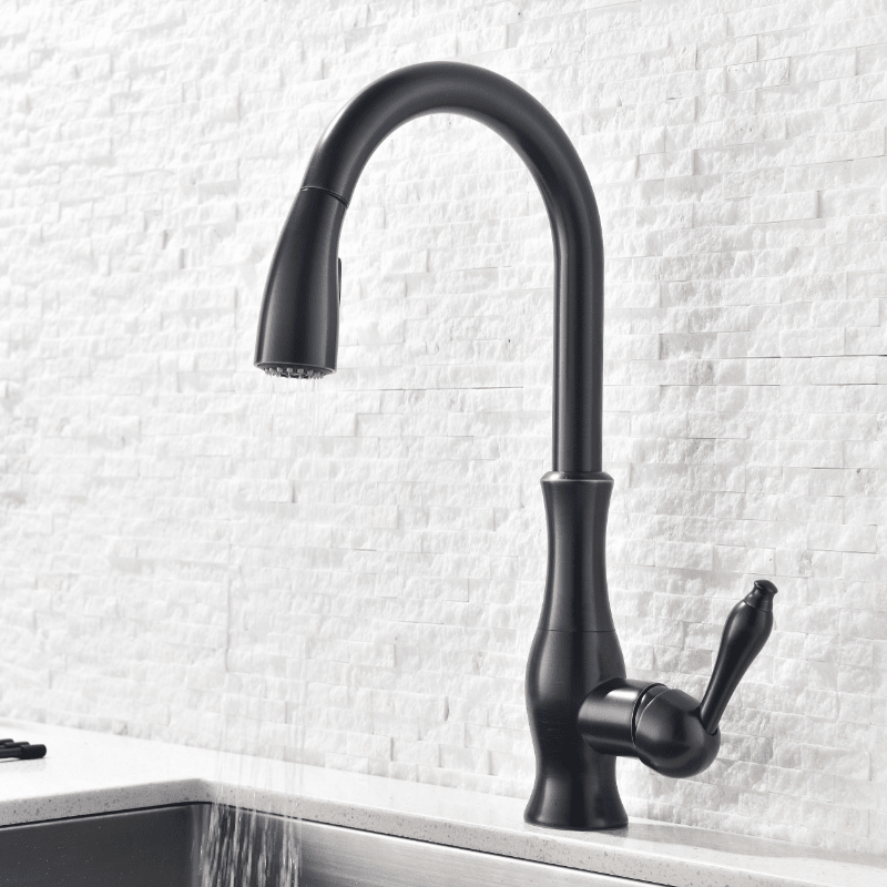 Robinet cuisine cuivre rotatif bec rétractable extractible, cartouche céramique XL - IVOIRART.COM