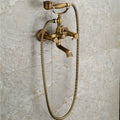 Robinet de baignoire en cuivre antique avec finition murale et fonction pluie - IVOIRART.COM
