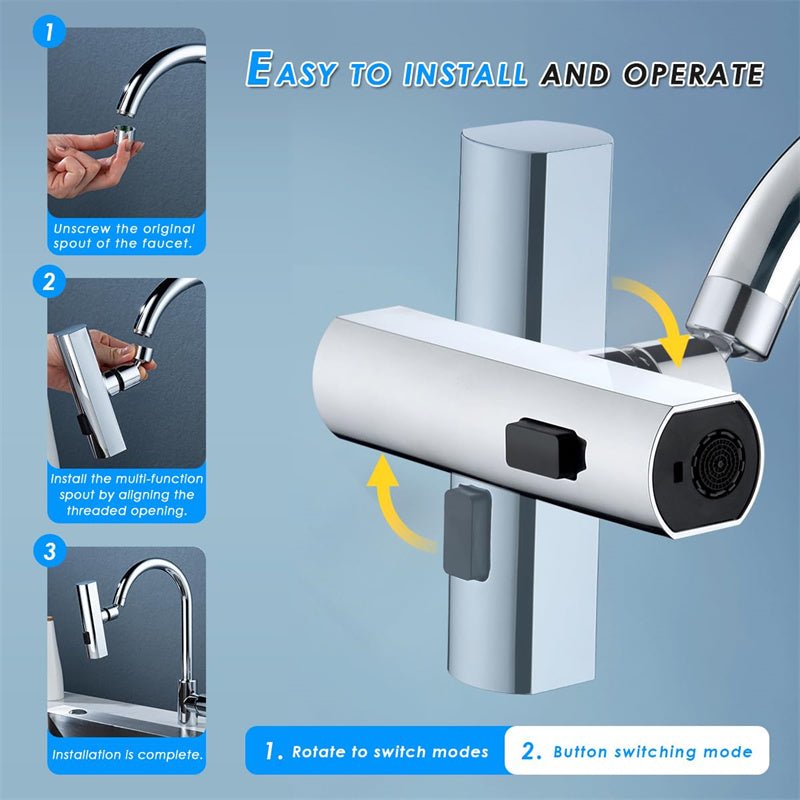 Robinet de Cuisine Cascade Universel Anti-éclaboussures Rotatif Multifonction 80 cm - IVOIRART.COM