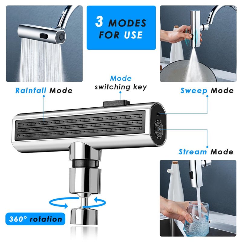Robinet de Cuisine Cascade Universel Anti-éclaboussures Rotatif Multifonction 80 cm - IVOIRART.COM