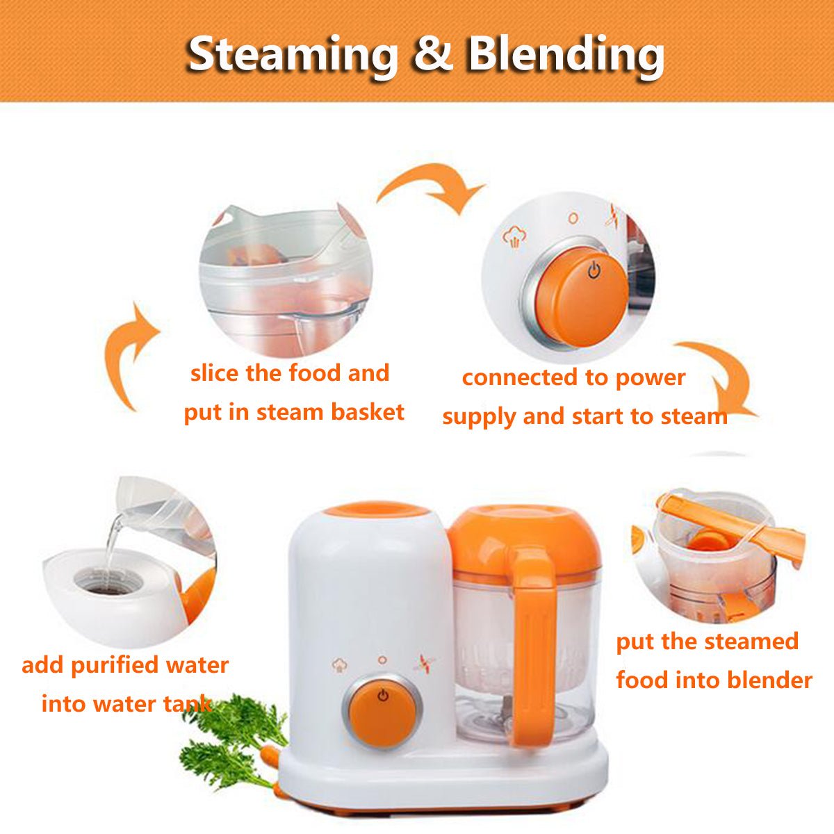 Robot culinaire multifonction pour bébés, chauffe-milk, mixeur et cuisson - IVOIRART.COM