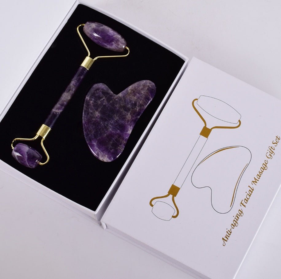Rouleur de Jade pour Massage Facial Soulageant la Tension et Revitalisant la Peau - IVOIRART.COM