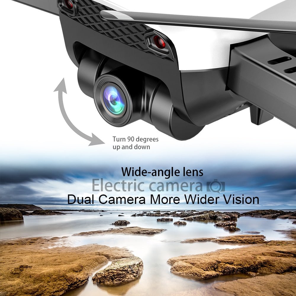S163 Drone pliable double caméra 4 axes télécommande 13-15 min autonomie - Stable - IVOIRART.COM