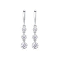 S925 Argent Sterling boucles pendantes trois pierres Moissanite D-VVS1 1,8gBoîte - IVOIRART.COM
