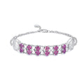 S925 Bracelet en Argent 925 Grenat Violet Femme Zircone Luxe Léger Coeur 0,3ctXL - IVOIRART.COM