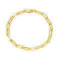 S925 Chain Square Lattice Paper Clip Bracelet Ins Personality 14K Gold-plated Cross Chain - IVOIRART.COM
