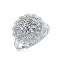 S925 Silver Moissanite Ring Flowers Female New Trendy Ring Adjustable Source Ring In Stock Generation - IVOIRART.COM