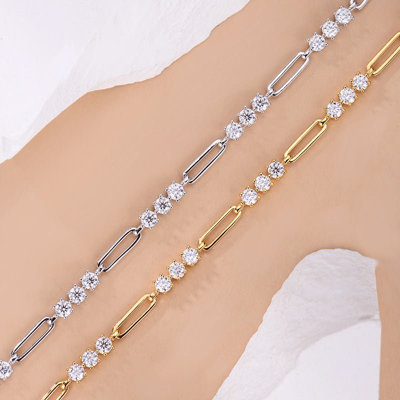 S925 Silver Plating Gold Clip Bracelet - IVOIRART.COM