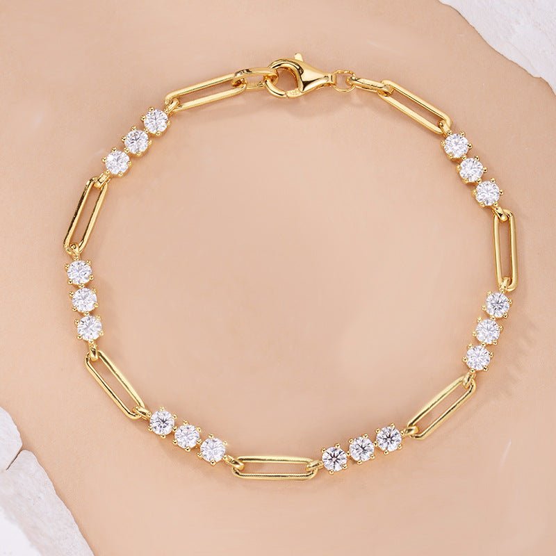 S925 Silver Plating Gold Clip Bracelet - IVOIRART.COM