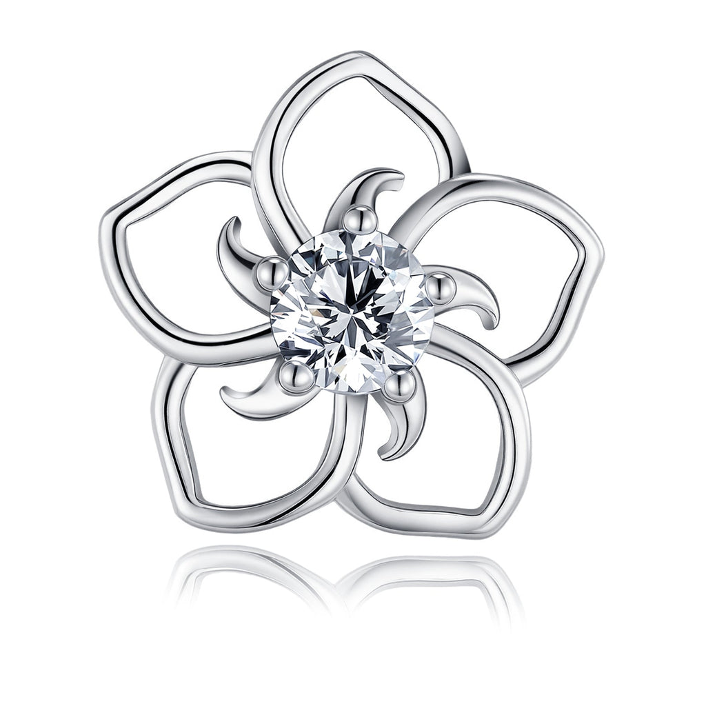 S925 Sterling Silver Abstract Flower Stud Earrings 0.5ct D-VVS1 Moissanite (GRA) - IVOIRART.COM