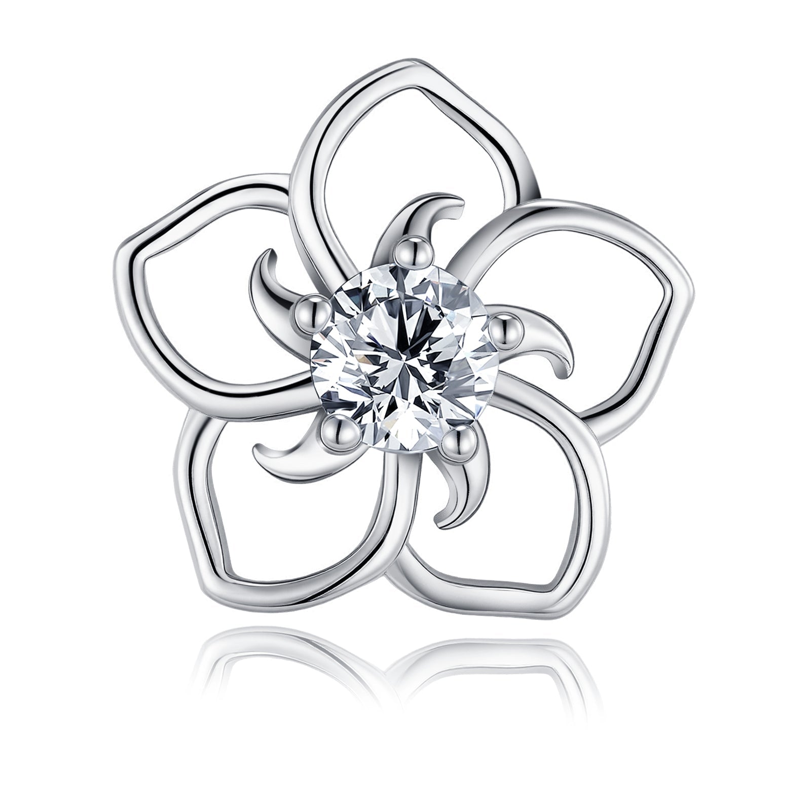 S925 Sterling Silver Abstract Flower Stud Earrings 0.5ct D-VVS1 Moissanite (GRA) - IVOIRART.COM