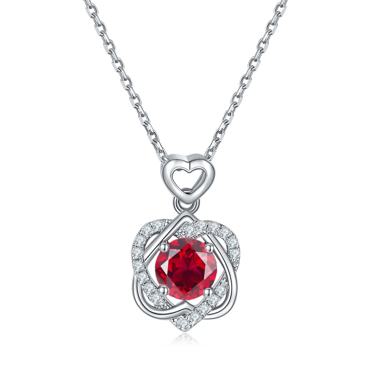 S925 Sterling Silver Heart Necklace, 1ct D-VVS1 Moissanite & Lab-Grown Gems, Platinum Plated 3g With GRA Certificate Gift Box - IVOIRART.COM