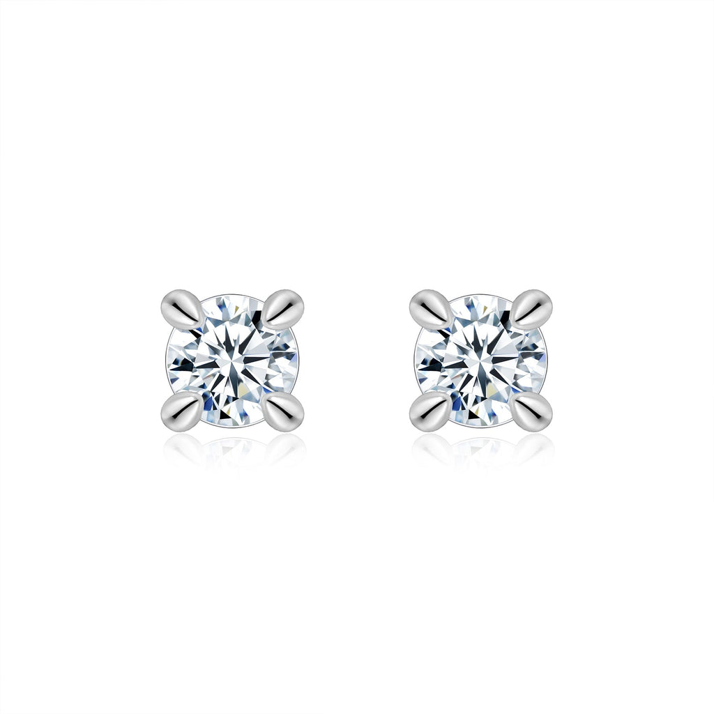 S925 Sterling Silver Moissanite Stud Earrings, 0.5&2ct D-VVS1 4-Prong Basket Pave With Screw Backs, GRA Certificate Gift Box - IVOIRART.COM