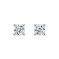 S925 Sterling Silver Moissanite Stud Earrings, 0.5&2ct D-VVS1 4-Prong Basket Pave With Screw Backs, GRA Certificate Gift Box - IVOIRART.COM
