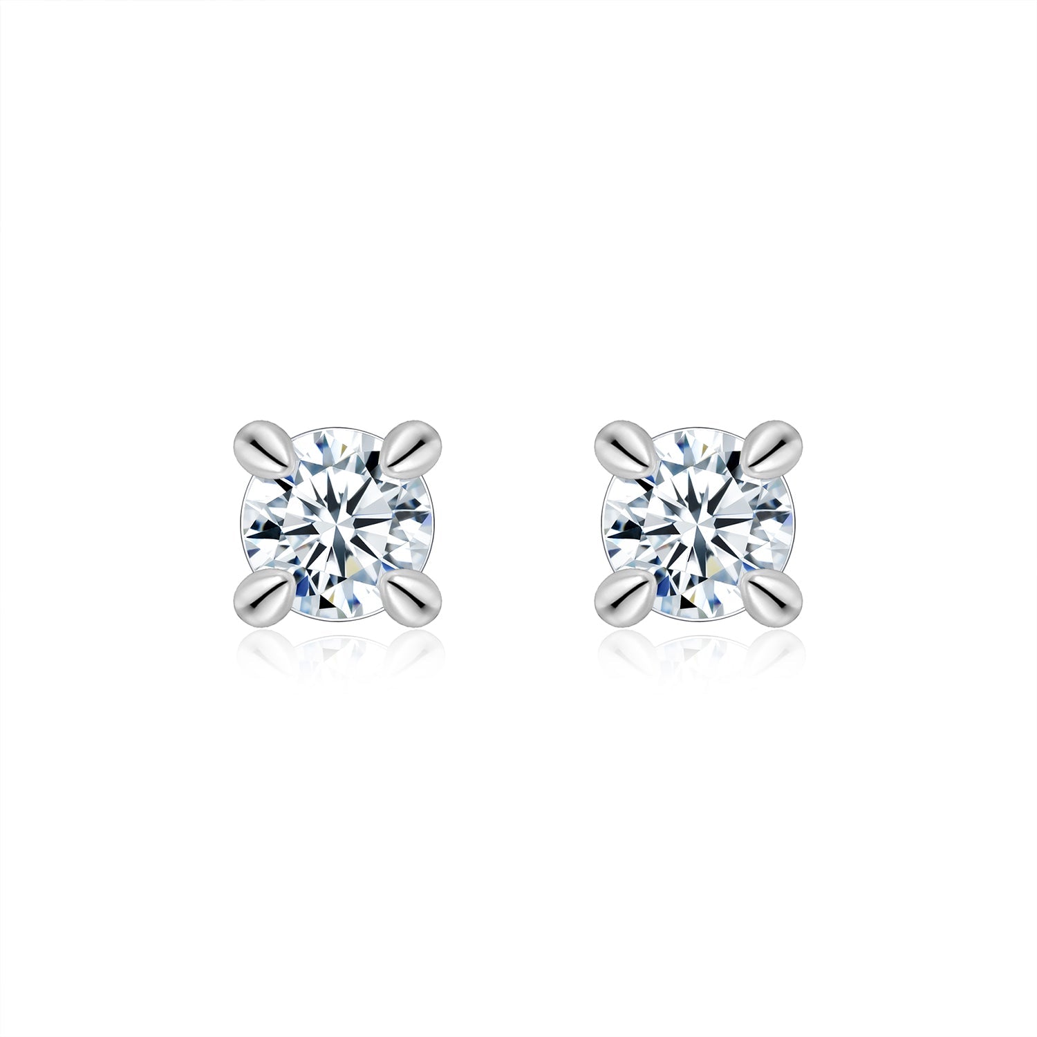 S925 Sterling Silver Moissanite Stud Earrings, 0.5&2ct D-VVS1 4-Prong Basket Pave With Screw Backs, GRA Certificate Gift Box - IVOIRART.COM