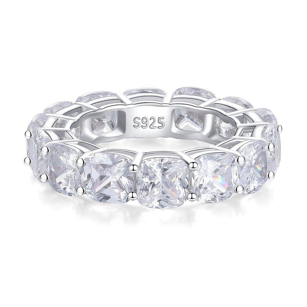 S925 Sterling Silver Ring European And American Full Diamond - IVOIRART.COM
