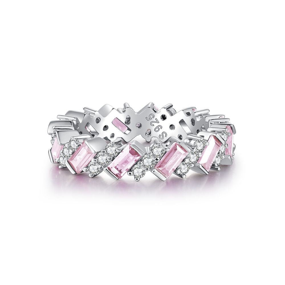 S925 Sterling Silver Ring European And American Full Diamond - IVOIRART.COM