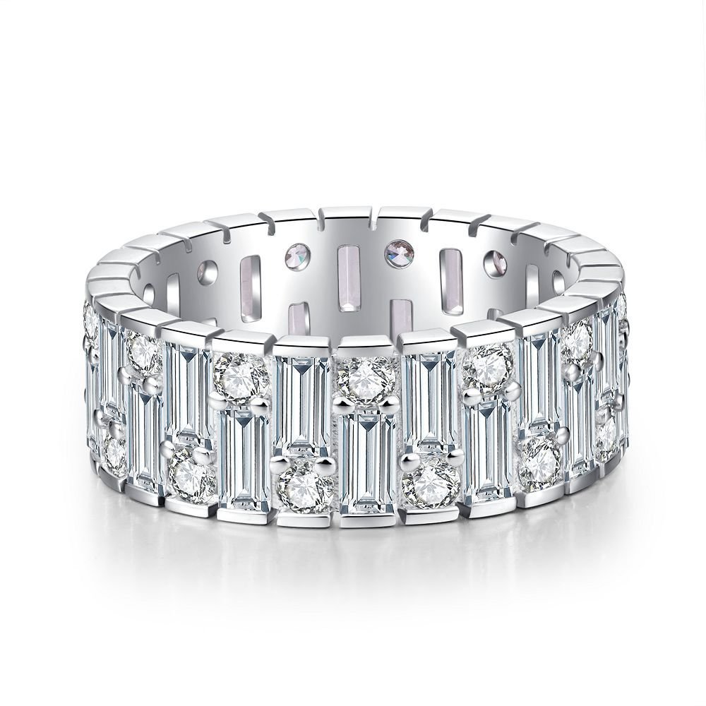 S925 Sterling Silver Ring European And American Full Diamond - IVOIRART.COM
