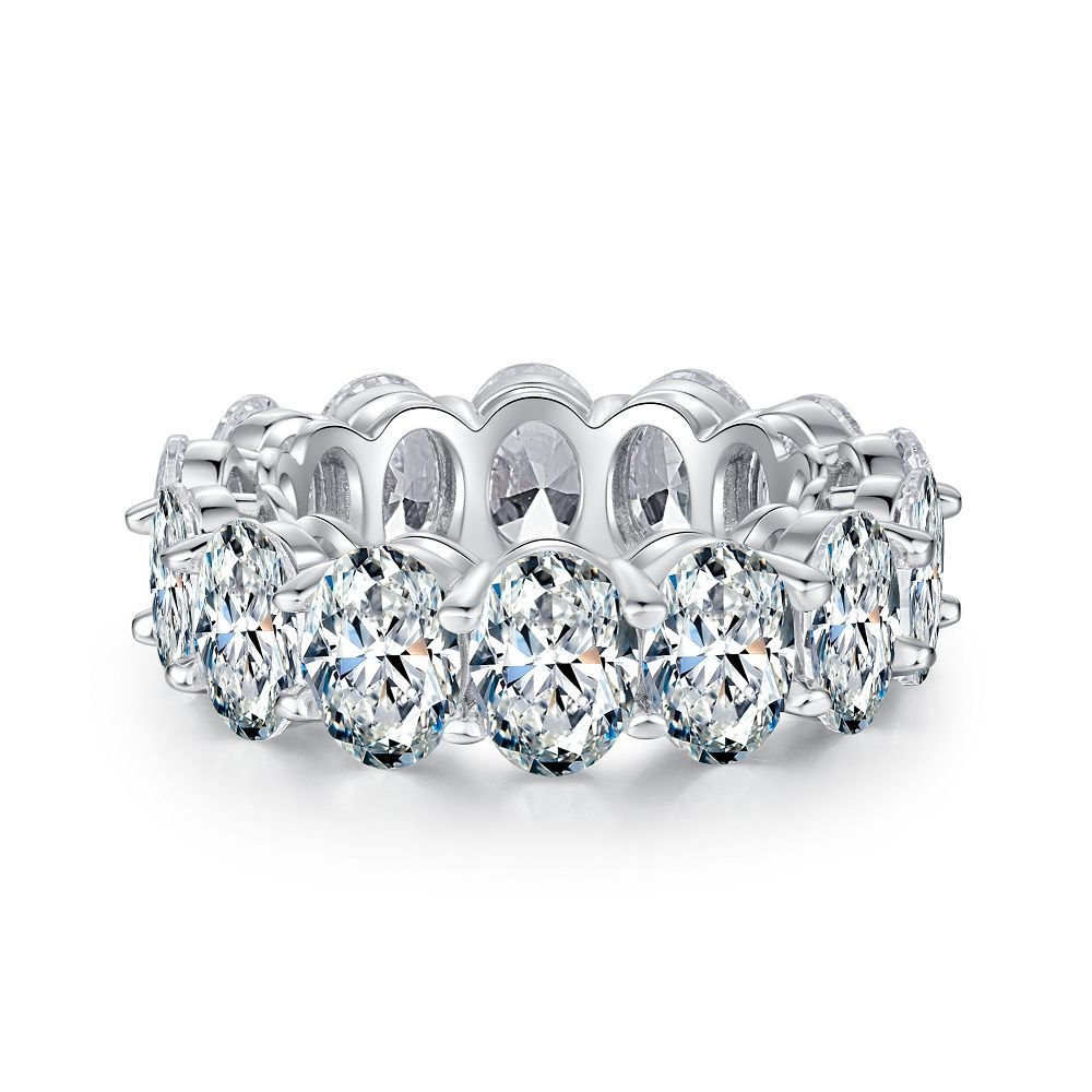 S925 Sterling Silver Ring European And American Full Diamond - IVOIRART.COM
