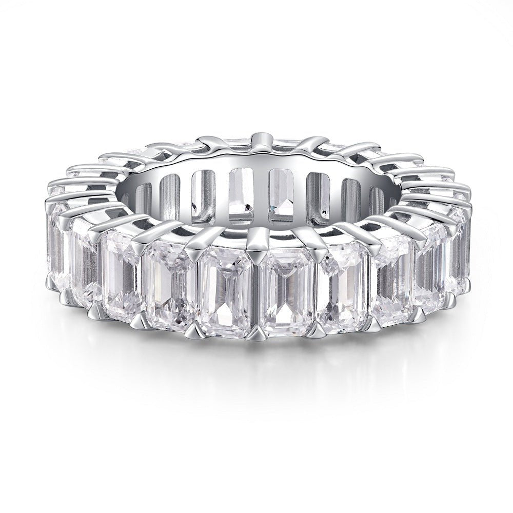 S925 Sterling Silver Ring European And American Full Diamond - IVOIRART.COM