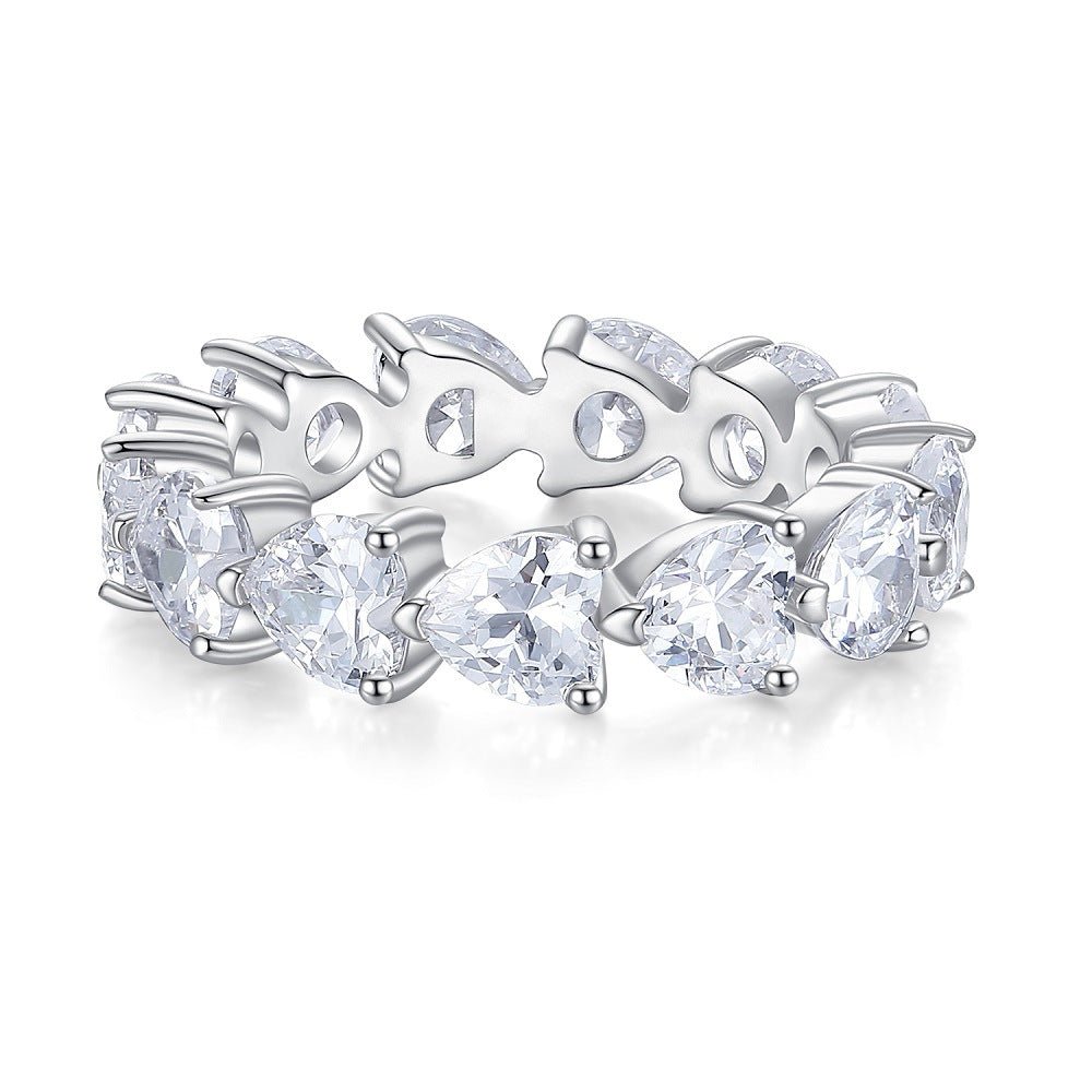 S925 Sterling Silver Ring European And American Full Diamond - IVOIRART.COM