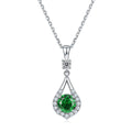 S925 Sterling Silver Teardrop Halo Necklace, 1ct D-VVS1 Moissanite & Lab-Grown Gems, Platinum Plated 1.7g With GRA Certificate Gift Box - IVOIRART.COM