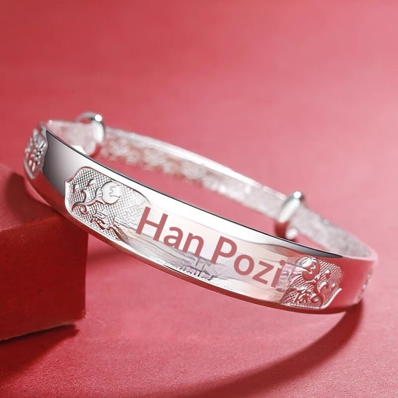 S999 Bracelet Femme Argent Sterling 25g/35g - Motifs porte-bonheur cartoon modele - IVOIRART.COM