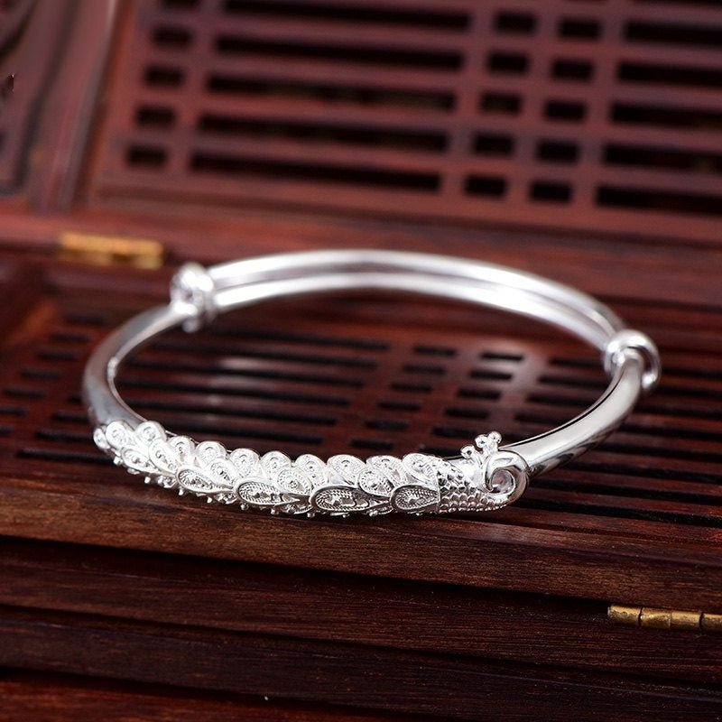 S999 Bracelet Femme Argent Sterling 25g/35g - Motifs porte-bonheur cartoon modele - IVOIRART.COM
