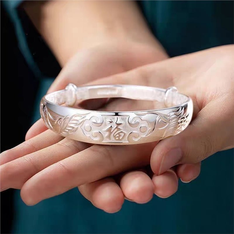 S999 Bracelet Femme Argent Sterling 25g/35g - Motifs porte-bonheur cartoon modele - IVOIRART.COM