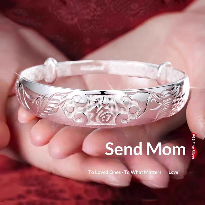S999 Bracelet Femme Argent Sterling 25g/35g - Motifs porte-bonheur cartoon modele - IVOIRART.COM