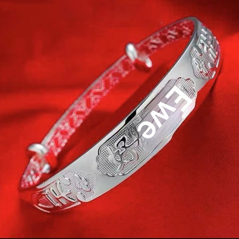 S999 Bracelet Femme Argent Sterling 25g/35g - Motifs porte-bonheur cartoon modele - IVOIRART.COM