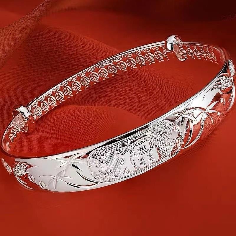 S999 Bracelet Femme Argent Sterling 25g/35g - Motifs porte-bonheur cartoon modele - IVOIRART.COM