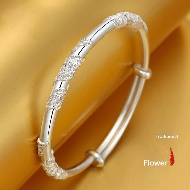 S999 Bracelet Femme Argent Sterling 25g/35g - Motifs porte-bonheur cartoon modele - IVOIRART.COM