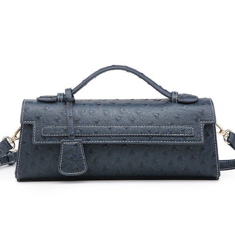 Sac à bandoulière adorable en grain d’autruche, élégant et pratique, 28x6,5x11 cm - IVOIRART.COM