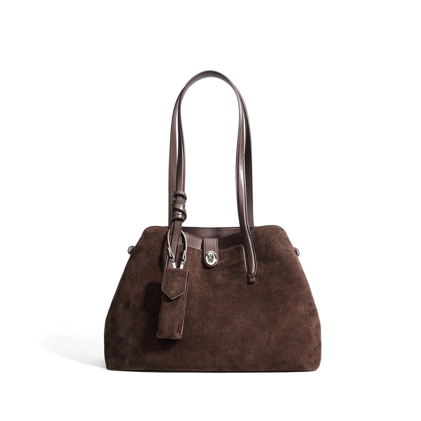 Sac à bandoulière polyvalent vintage en cuir velouté au design minimaliste doux - IVOIRART.COM