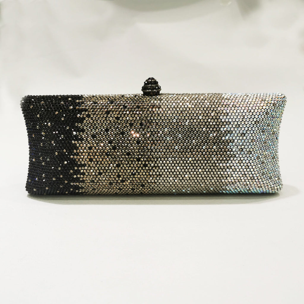 Sac à bandoulière pour femme avec clutch de soirée à strass dégradés - IVOIRART.COM